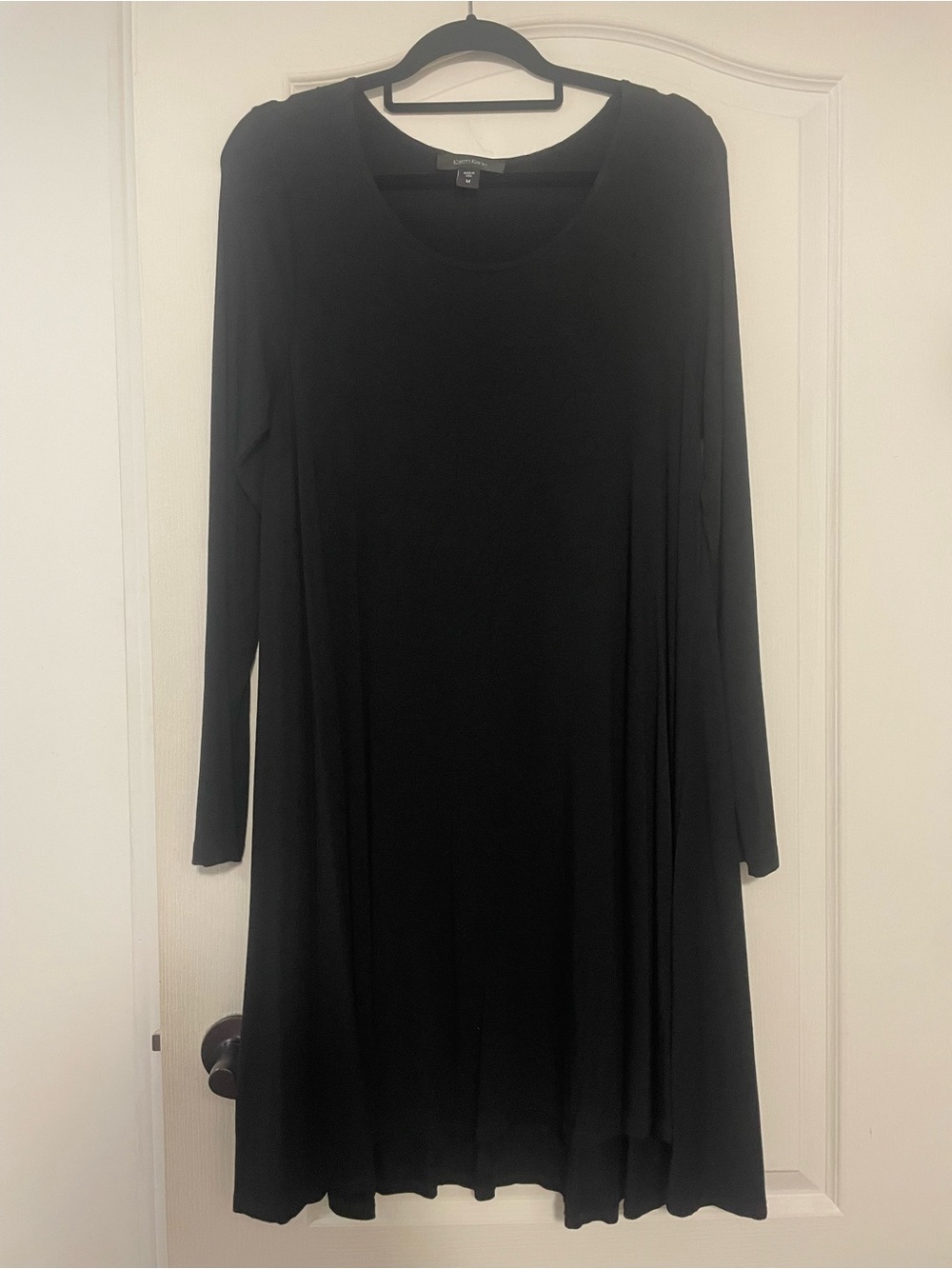 Black Long-Sleeve Swing Dress, Size Medium, by Karen Kane